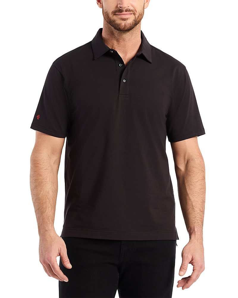 Robert Graham Furlan Knit Polo Shirt In Black