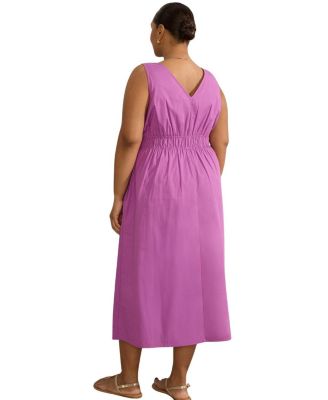  V-Neck Elasticated Waist Dress