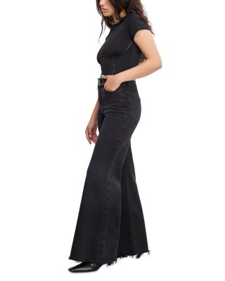 Soft Tech Good Petite Palazzo Jeans in Black391