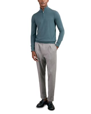 Blackhall Long Sleeved Half Zip Funnel Neck Merino Wool Sweater