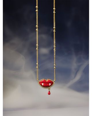 Kyocera Bella Lab Grown Opal Vampire Pendant Necklace, 19"