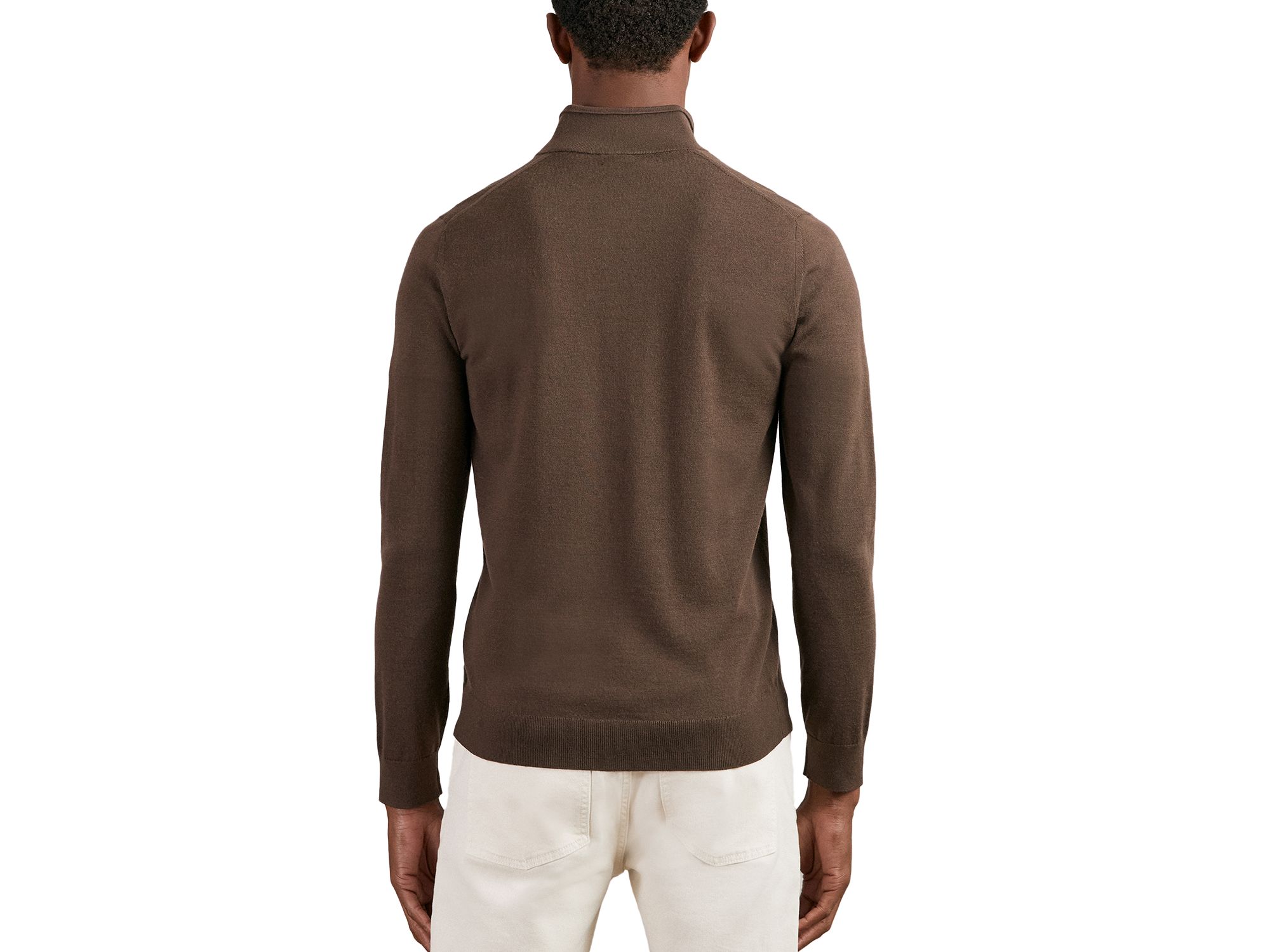 Blackhall Long Sleeved Half Zip Funnel Neck Merino Wool Sweater — Image 3