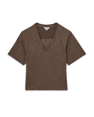 Relaxed V Neck Linen Tee