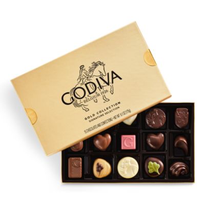 Chocolatier Assorted Chocolate Gold Gift Box, 15 Piece