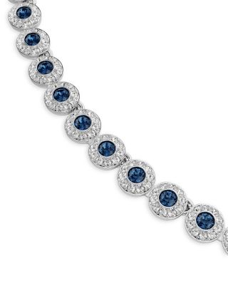 Una Blue & White Crystal Angelic Tennis Necklace, 14.875-15.75"
