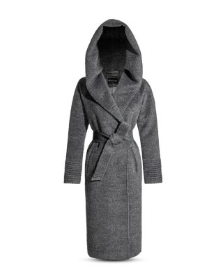 Boucl&eacute; Long Hooded Coat