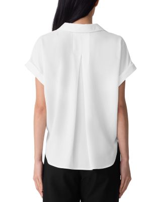Silk Notched Collar Top