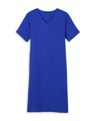 Silk V Neck Midi Dress
