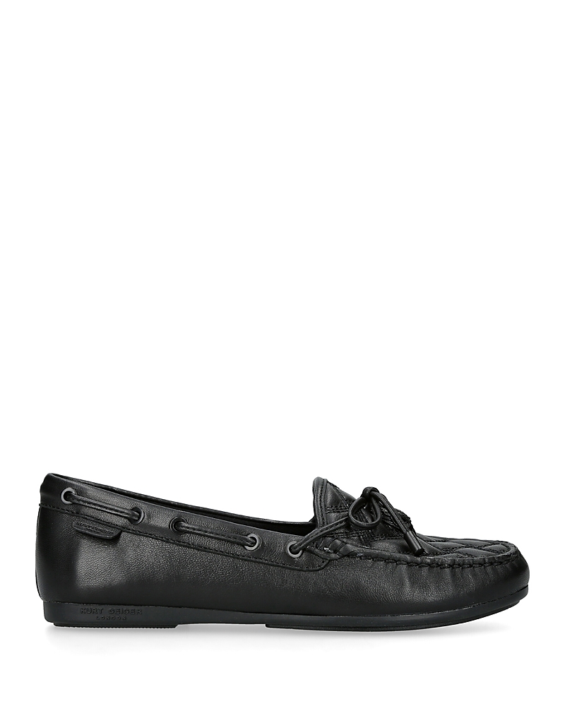Kurt Geiger London Womens Black Eagle-embellished Leather Moccasins In Black