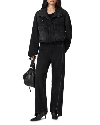 Frankie Zip High Rise Jeans in Washed Black