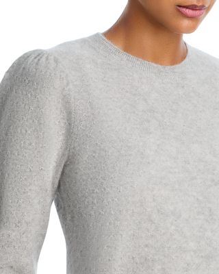 The Cashmere Pointelle Puff Sleeve Sweater