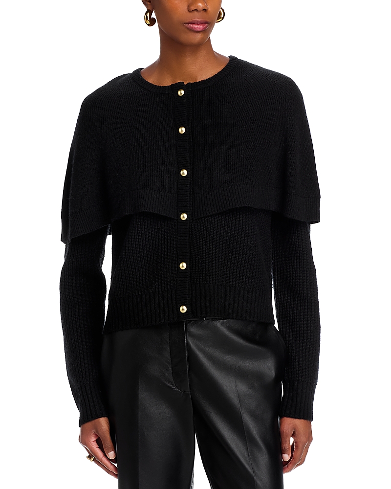 Wayf Penny Capelet Cardigan Sweater In Black