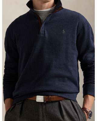 Houndstooth Luxury Jersey Quarter Zip Pullover