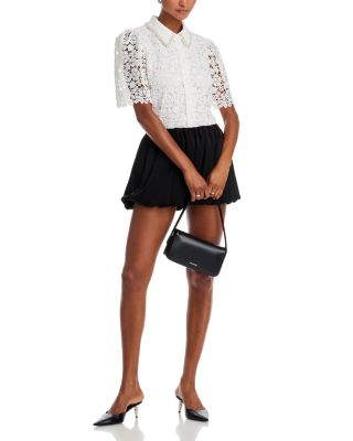 Embellished Collar Lace Top - Exclusive