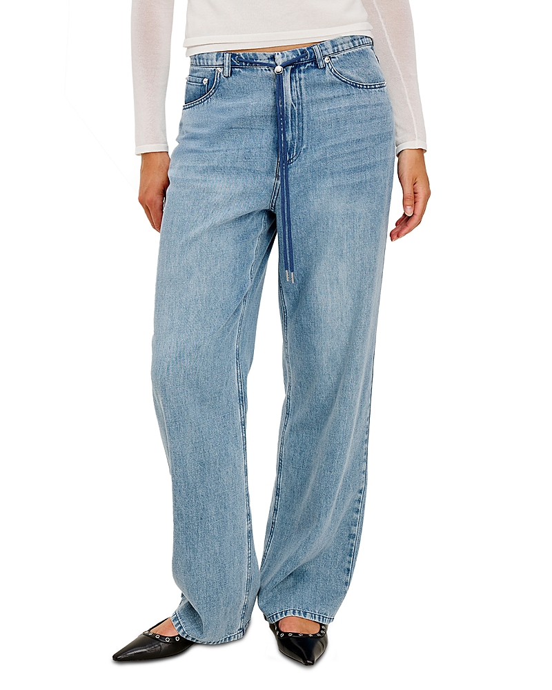 Rails Normandie High Rise Straight Jeans In Antique Blue In Animal Print