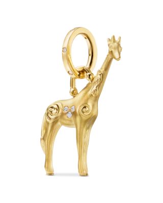 18K Yellow Gold FJ Diamond Twiga Giraffe Pendant