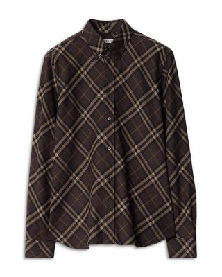 Check Cotton Flannel Relaxed Fit Long Sleeve Shirt