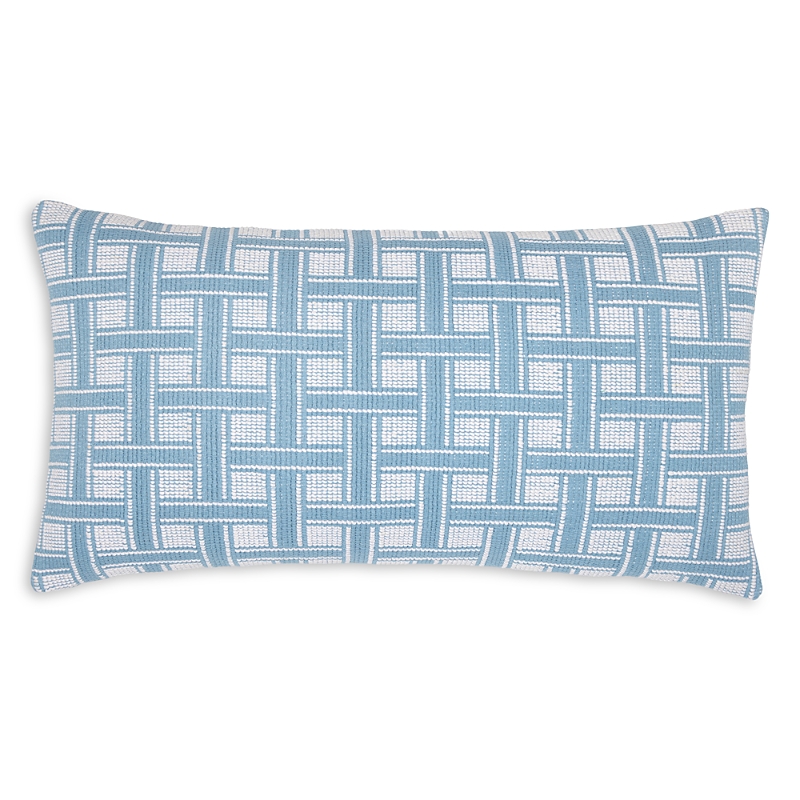 John Robshaw Vedika Light Indigo Bolster Decorative Pillow In Blue