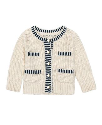 Girls' Organic Puff Sleeve Textured Cardigan Sweater - Baby, Little Kid, Big Kid