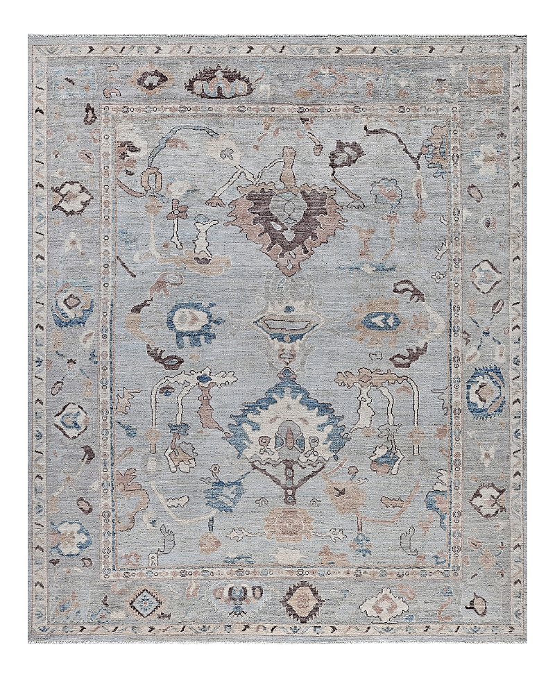 Bloomingdale's Colorful Oushak M0103-45 Area Rug, 8'2x9'7 In Gray