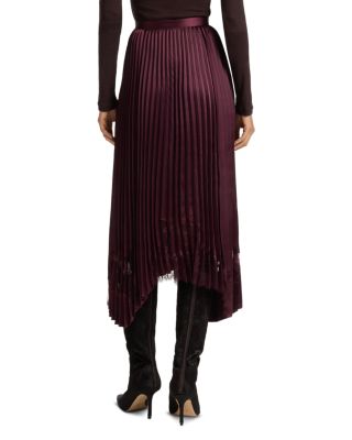Velacey Pleated Asymmetric Maxi Skirt