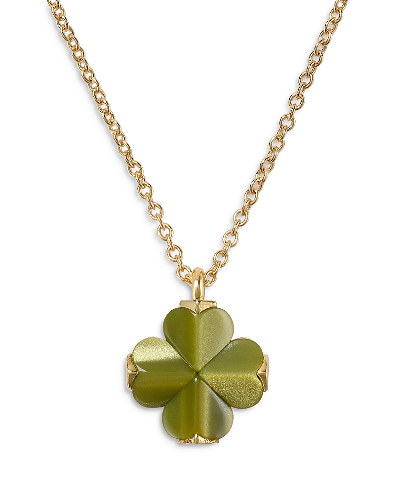 Kate Spade New York Mini Spade Flower Pendant Necklace In Green