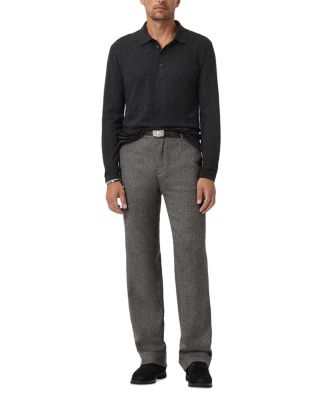 Jalen Jacquard Long Sleeve Polo Shirt