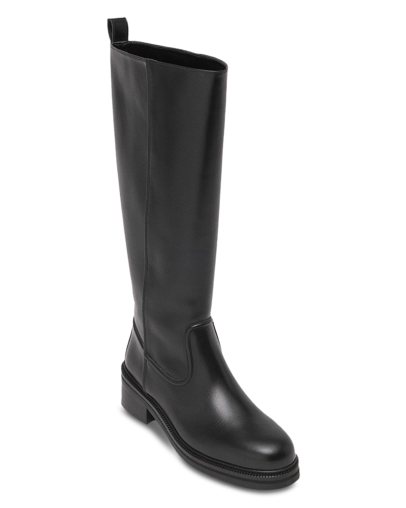 Maje Women's Leather Riding Boots In Black