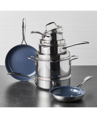 Clad CFX 10-Piece Stainless Steel Ceramic Nonstick Cookware Set 