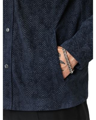 Jonah Herringbone Suede Shirt