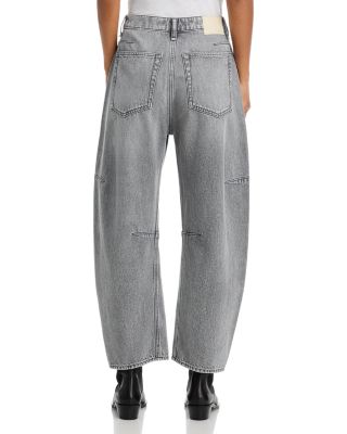 Charlie High Rise Ankle Barrel Jeans in Washed Grey