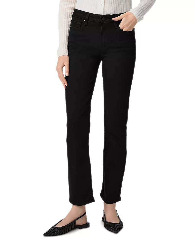 Paige Cindy Straight Jeans in Black Shadow