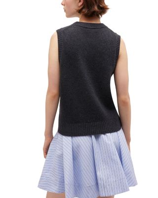 Graphic Rose Wool Blend Vest