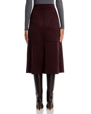 Faux Suede A Line Skirt