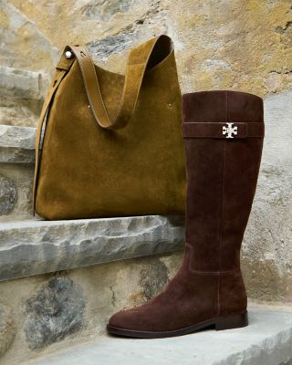 Women's T Lock Suede Riding Boots