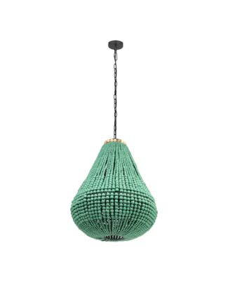 Palani Wooden Bead Chandelier in Green