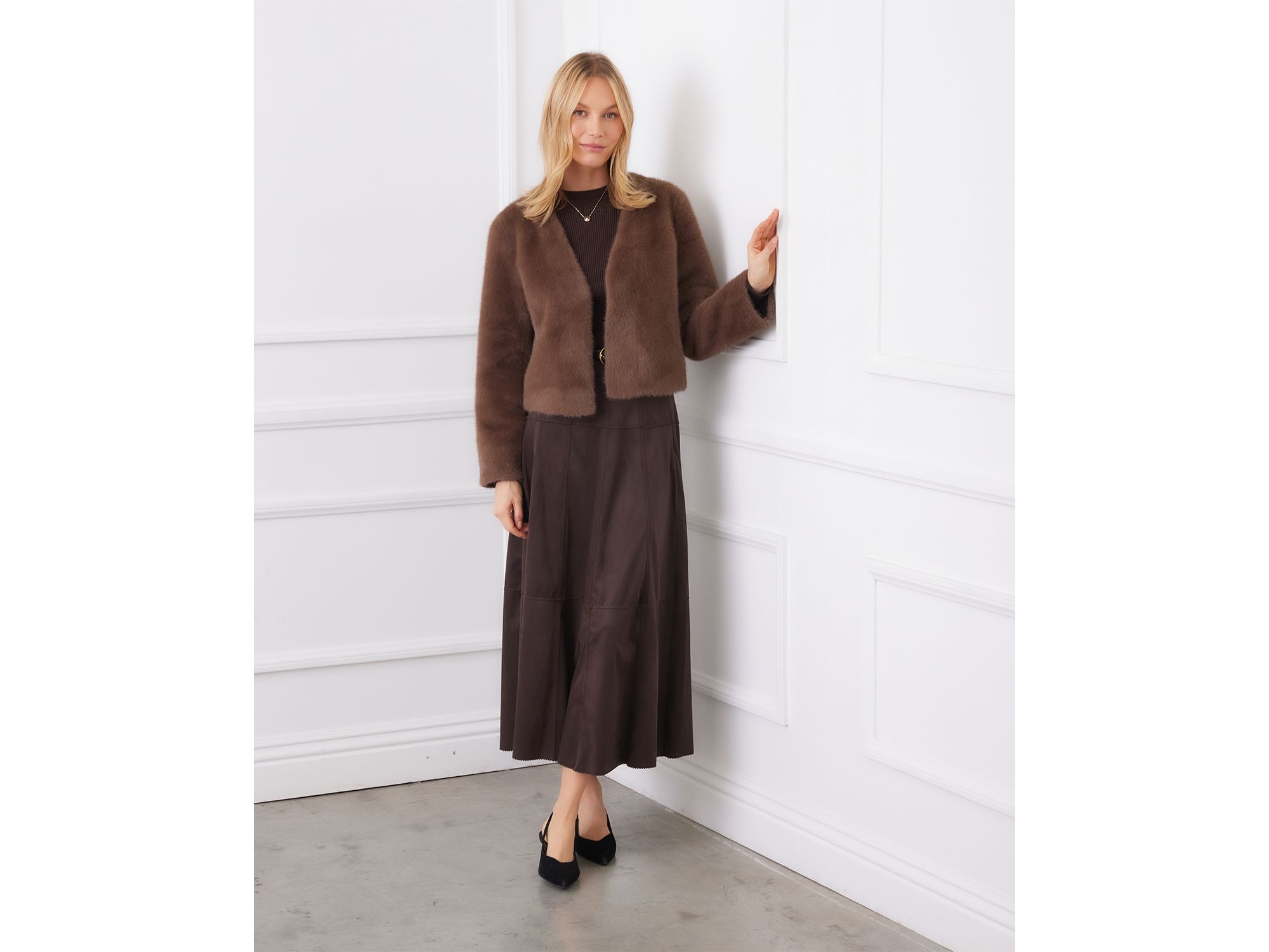 Reversible Faux Fur Jacket — Image 11