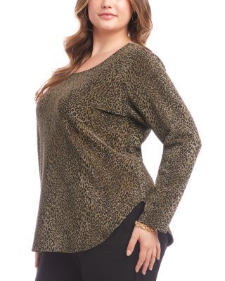 Metallic Knit Shirttail Top