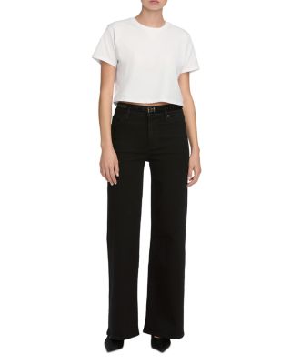 Pixie Le Slim High Rise Palazzo Jeans in Black