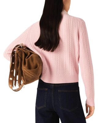 Mini Embellished Cable Knit Cardigan