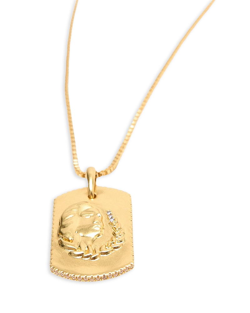 Maje Zodiac Dog Tag Pendant Necklace, 26.5 · OS