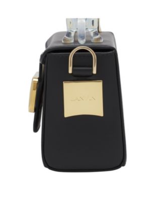 Pencil Cat Nano Leather Bag with a Bi-Material Cat