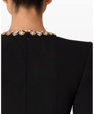 Margoni Bell-sleeve embellished midi dress