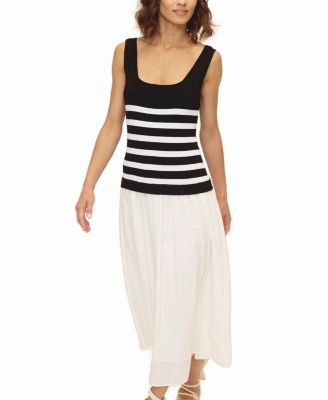 Women's Sienna Squareneck Twofer Midi Dress