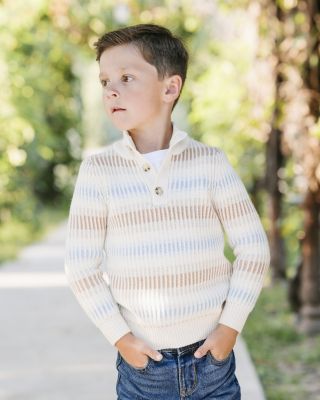 Boys&#39; Organic Mock Neck Stripe Sweater - Little Kid, Big Kid