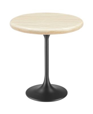 Lippa Round Artificial Travertine Side Table