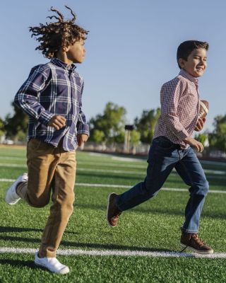 Boys' Organic Stretch Poplin Long Sleeve Button Down Shirt - Big Kid