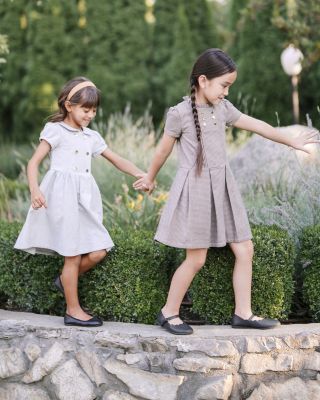 Girls' Organic Ruffle Collar Pintuck Drop Waist Dress - Little Kid, Big Kid