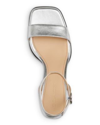 Women's Tea Rose Silver Leather Platform Sandals