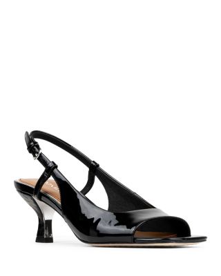 Women's Grinn Leather Peep Toe Slingback Pumps